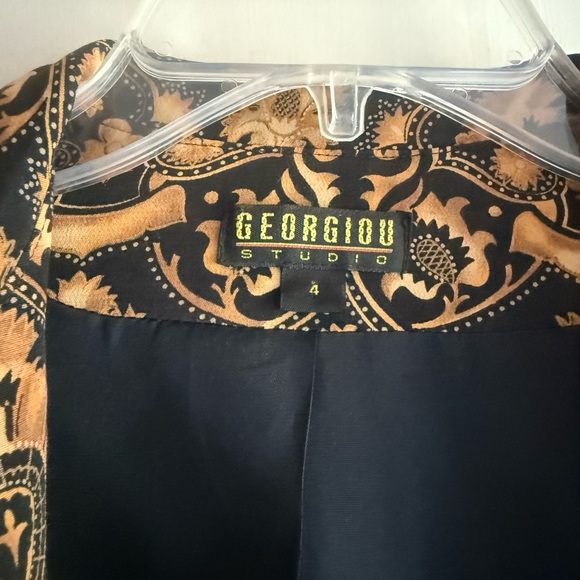 Georgiou Women's Black and Gold Blazer - Picture 2 of 4